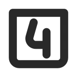 Number 4 Square SVG Icon